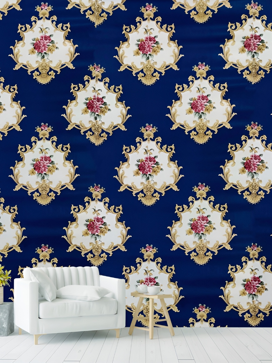 

Rosecraft Blue & White Self Adhesive Self-adhesive Wallpaper