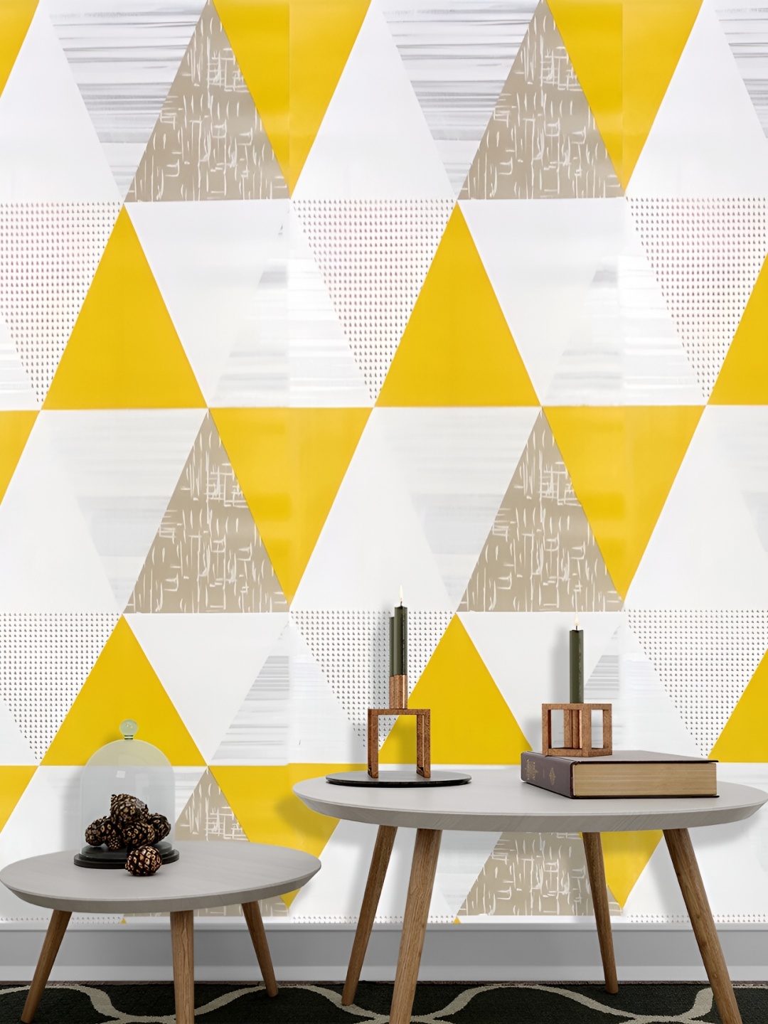 

Rosecraft Yellow & White Geometric Printed Self-Adhesive Wallpaper
