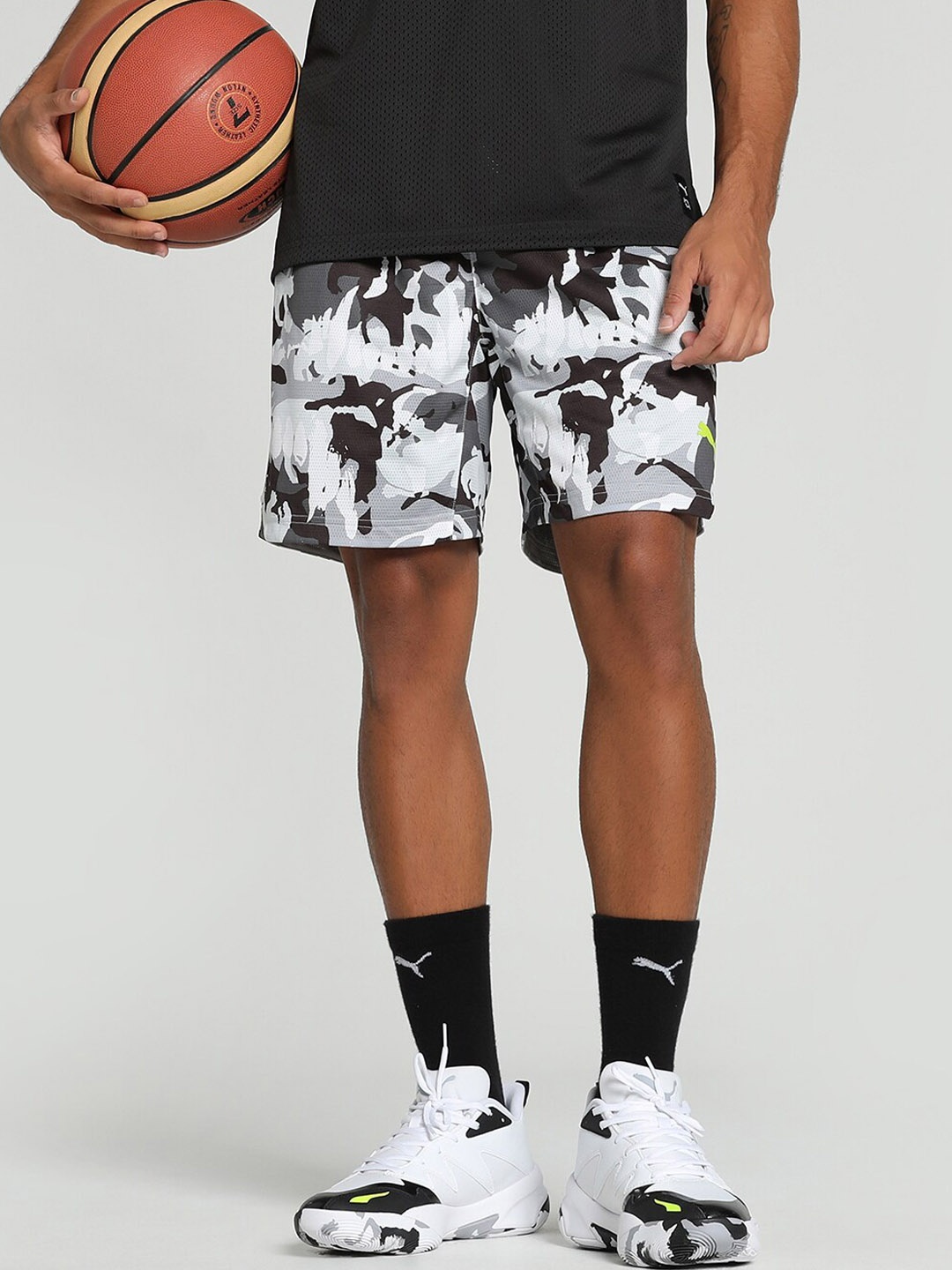 

Puma Men Printed Winners Circle Basketball Shorts, Grey