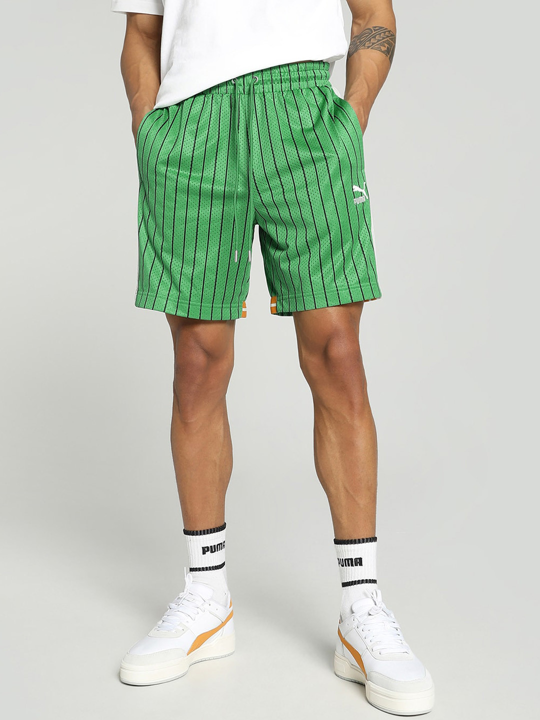 

Puma Men Striped Outdoor with Technology Shorts, Green