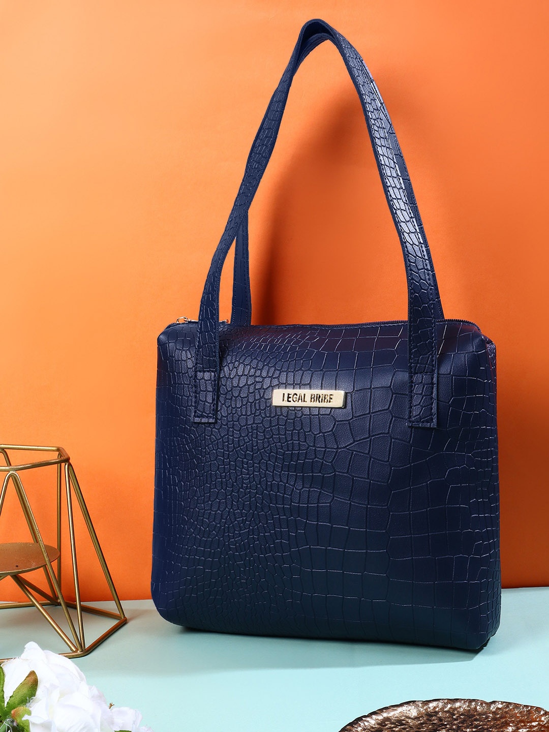 

LEGAL BRIBE Textured Shoulder Bag, Blue