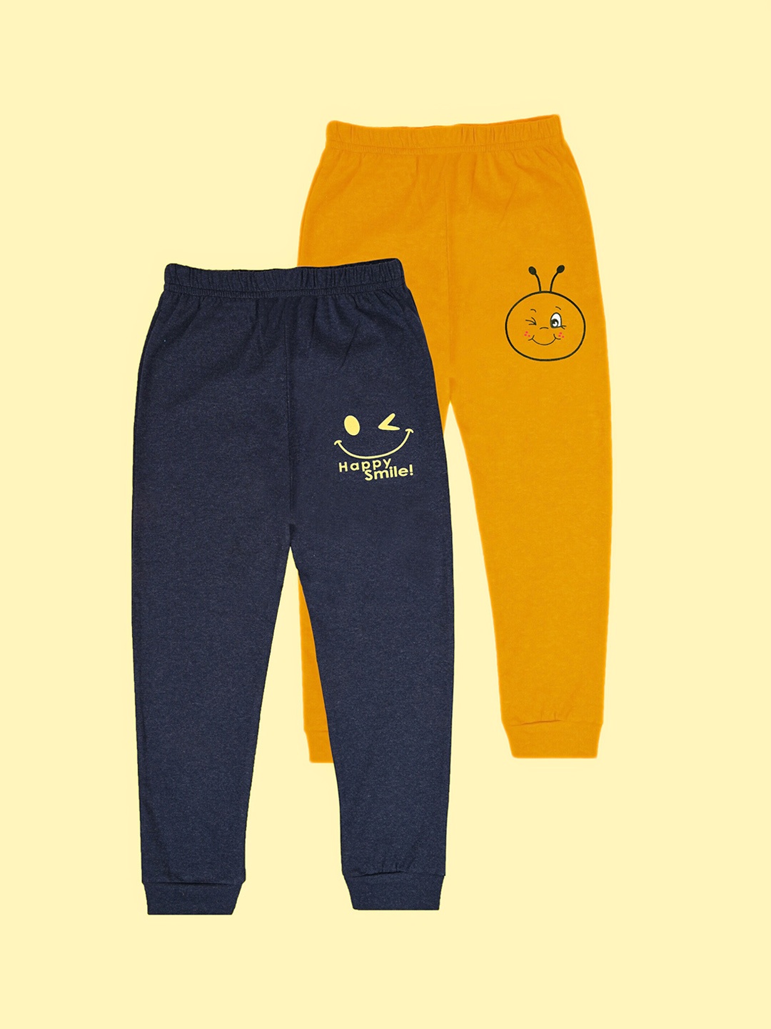 

BAESD Infants Boys Pack Of 2 Graphic Printed Joggers, Yellow