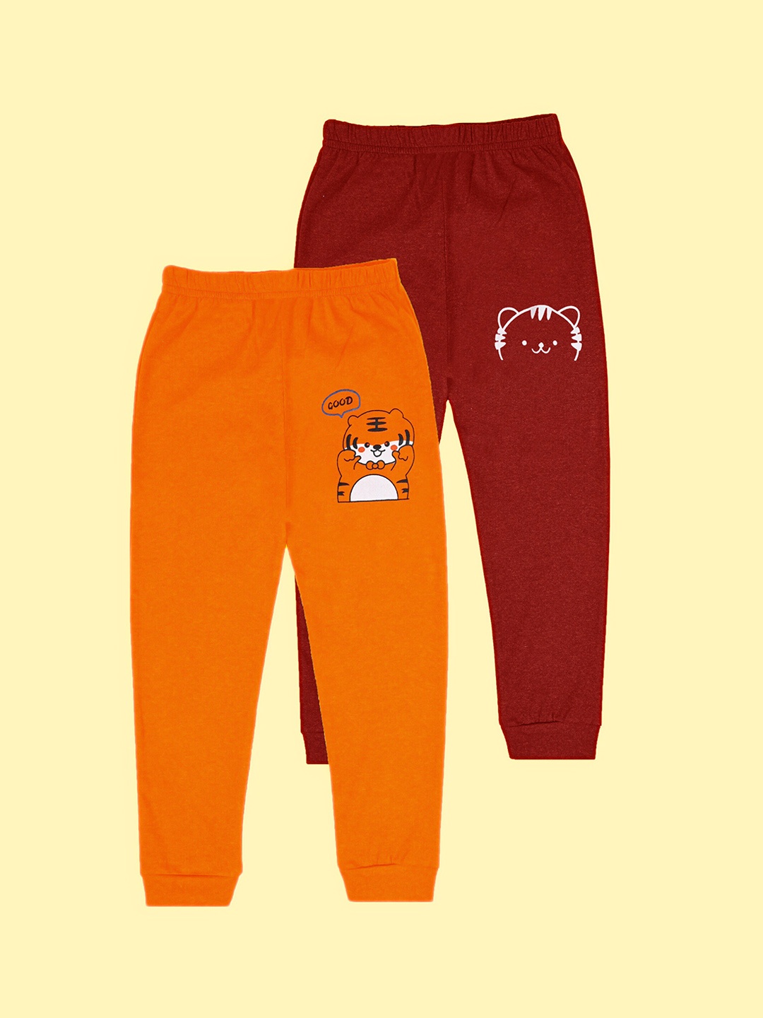 

BAESD Infants Boys Pack Of 2 Graphic Printed Joggers, Orange