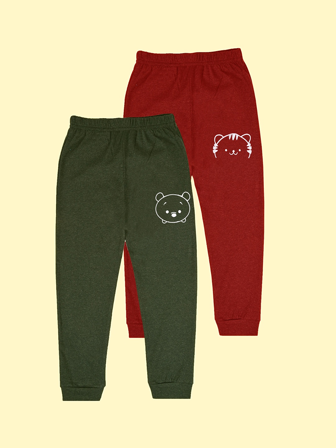 

BAESD Infants Boys Pack Of 2 Graphic Printed Joggers, Olive