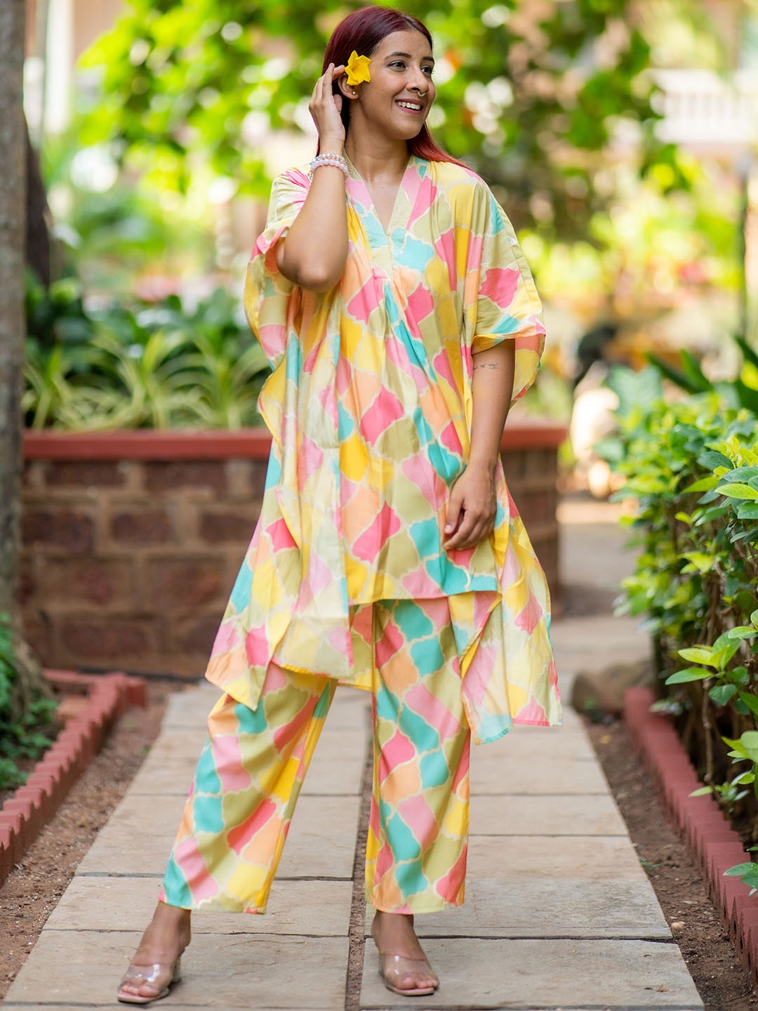 

Libas Abstract Printed Co-Ords, Yellow
