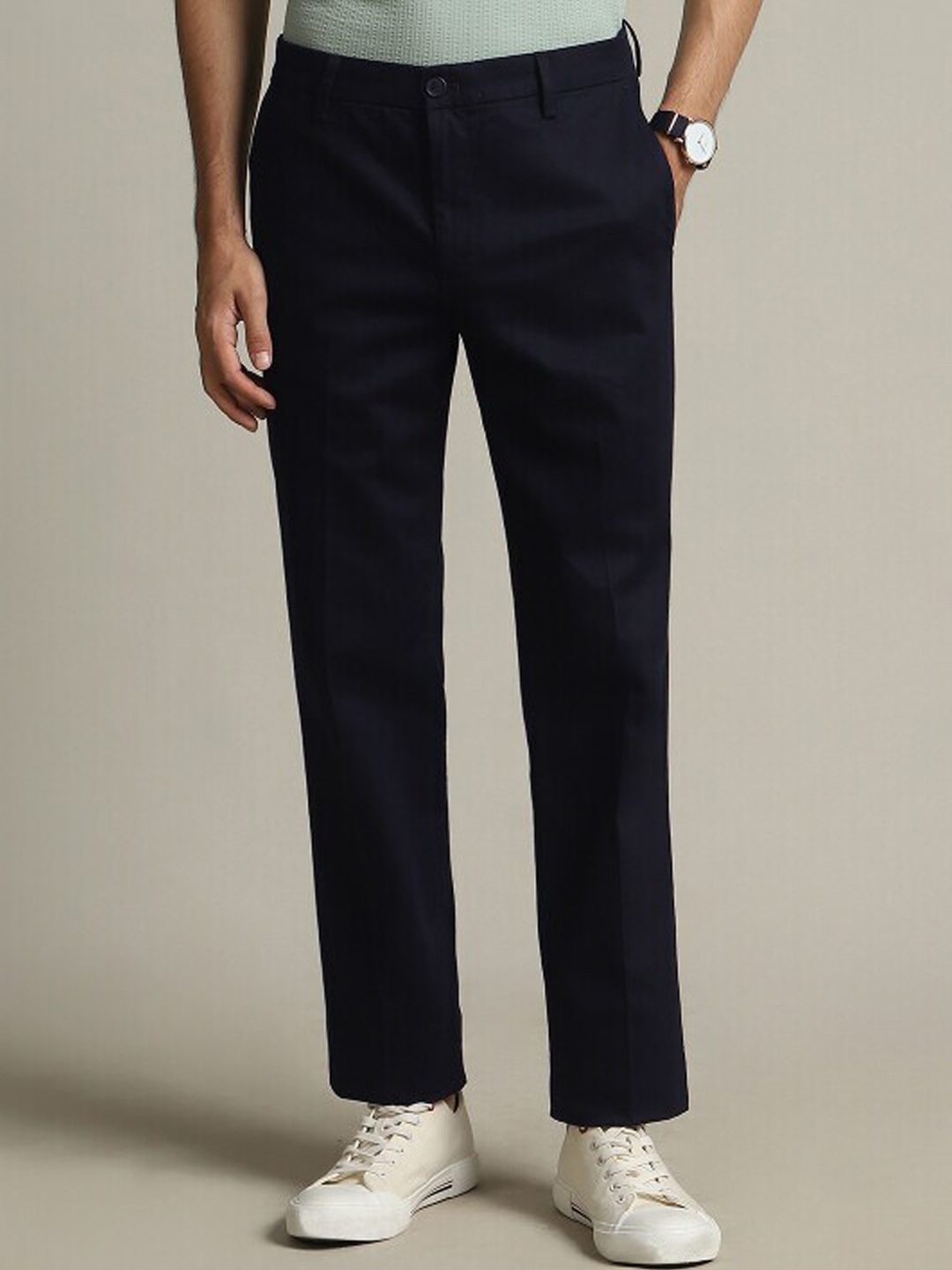 

Dockers Men Mid-Rise Straight Fit Trousers, Blue