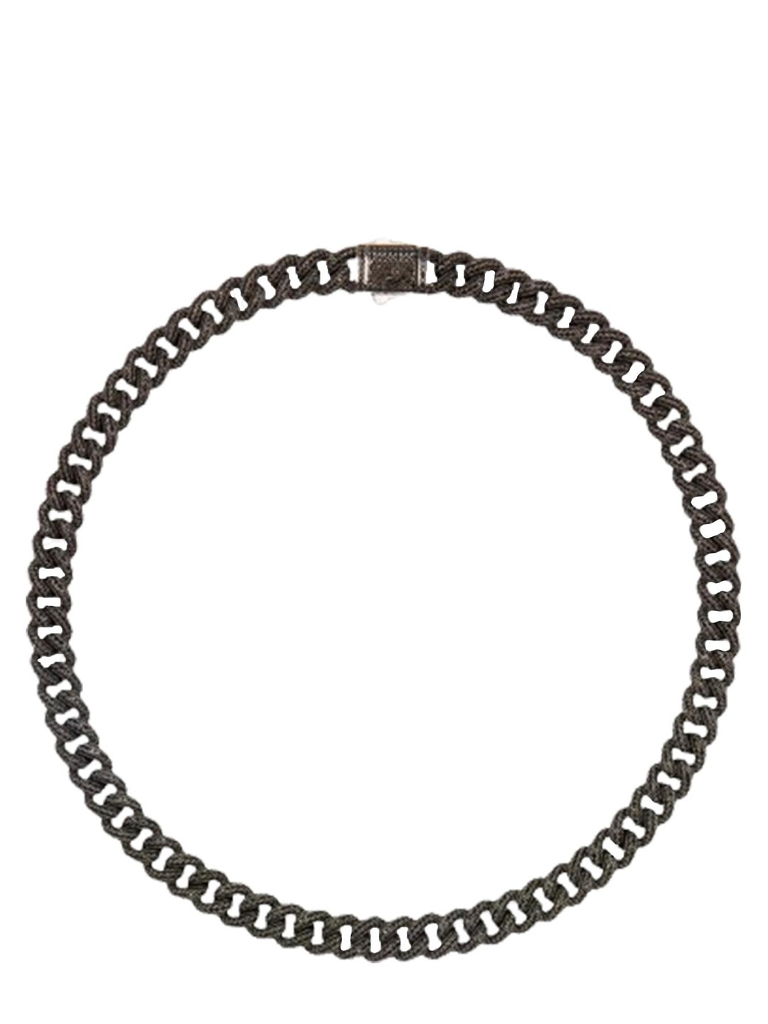 

Drip Project Men Rhodium-Plated Necklace, Black