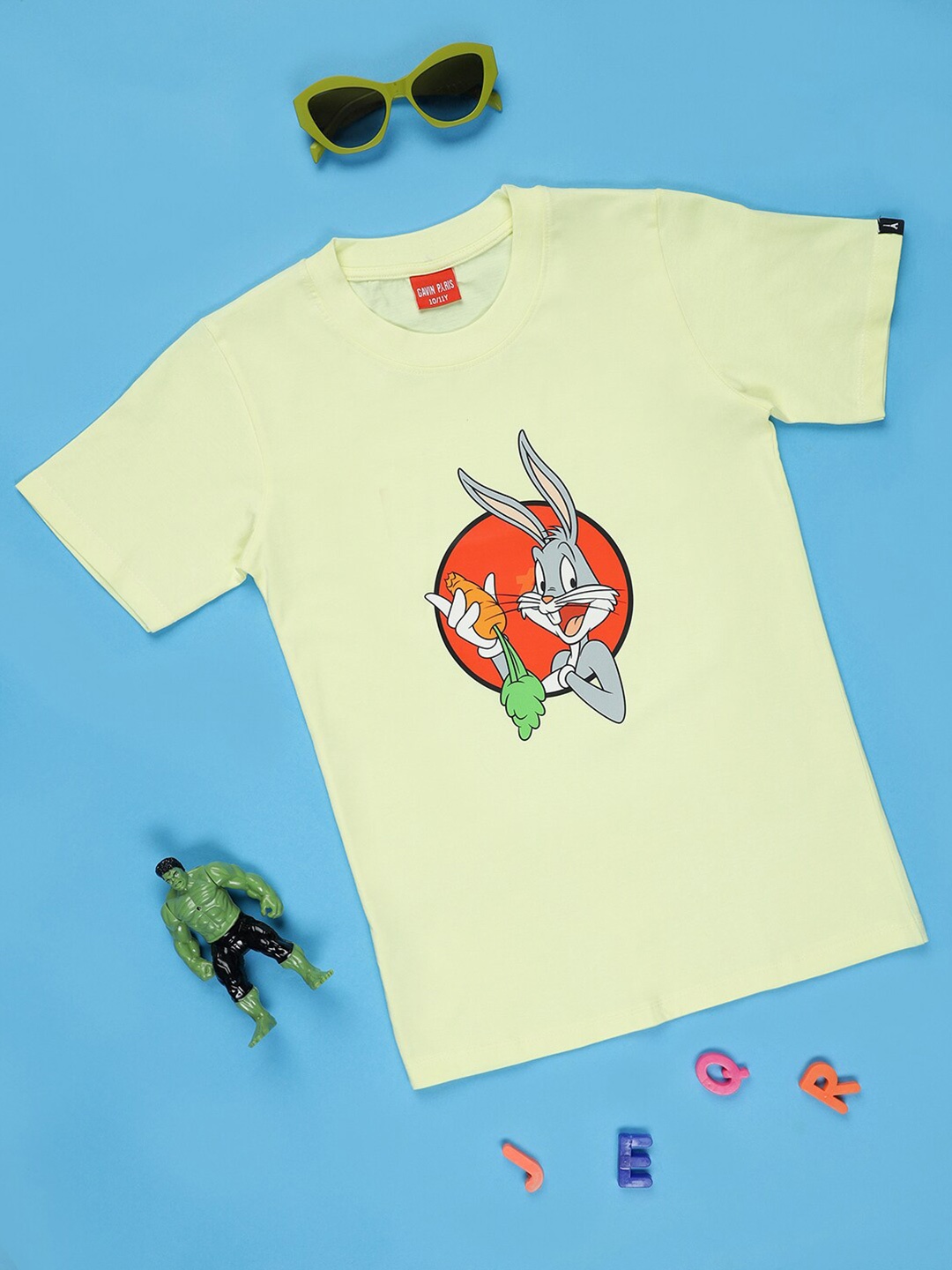 

Gavin Paris Girls Bugs Bunny Printed Pure Cotton Bio Finish T-shirt, Yellow