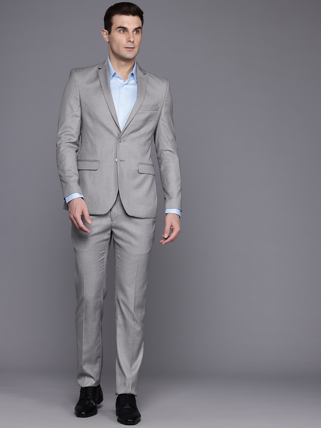 

Raymond Men Slim-Fit Single-Breasted 2 Piece Formal Suit, Grey