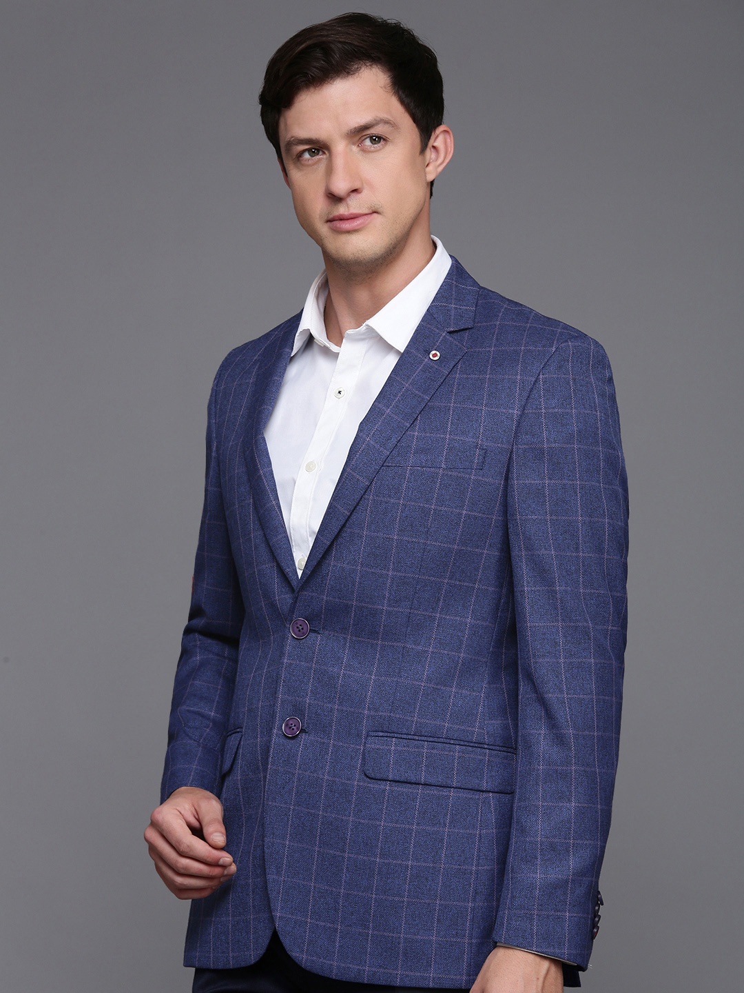 

Raymond Checked Single Breasted Formal Blazer, Blue