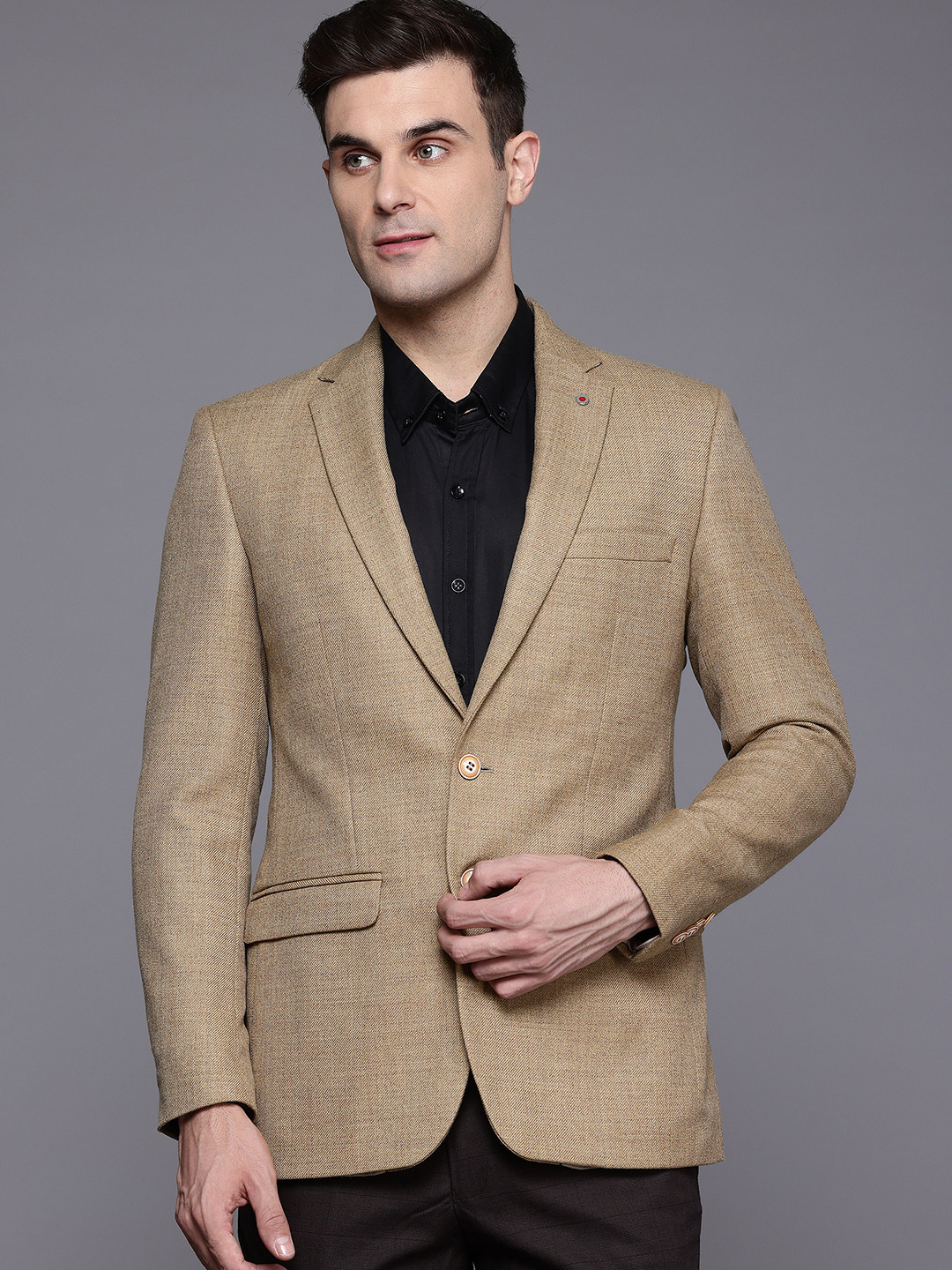 

Raymond Single-Breasted Semiformal Blazer, Beige
