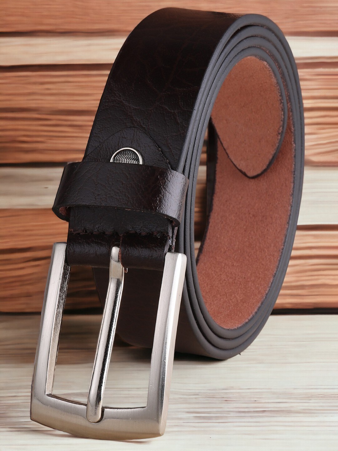 

INVICTUS Men Textured Leather Formal Belt, Brown