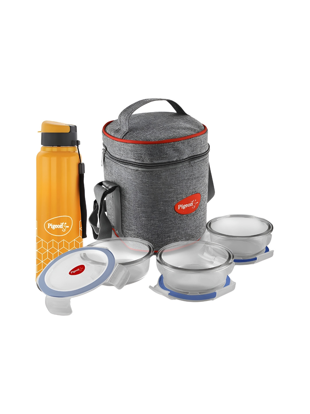 

Pigeon Transparent & Blue Glass Dishwasher and Microwave Safe Lunch Box