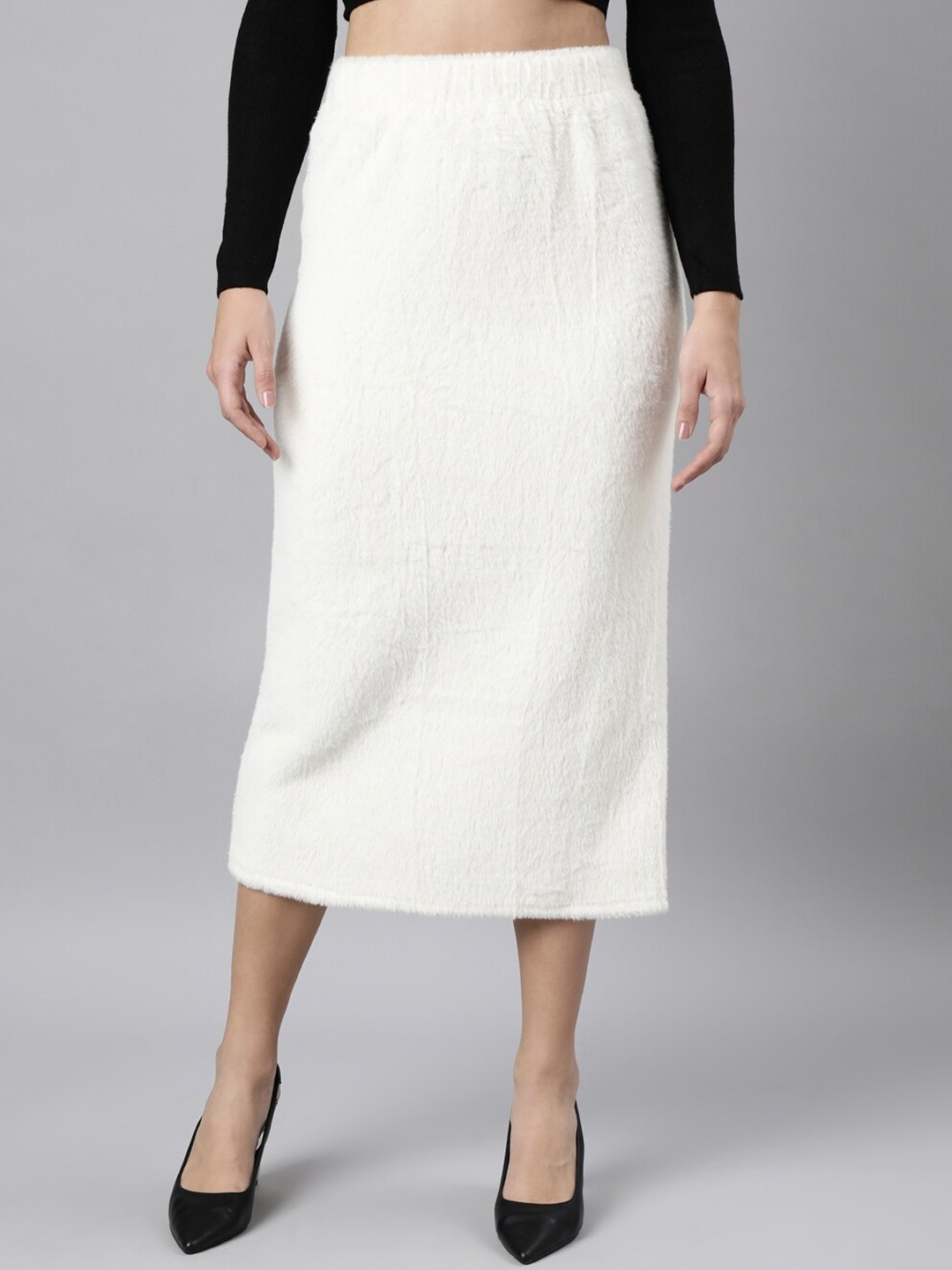 

SHOWOFF Pencil Midi Skirt, Cream