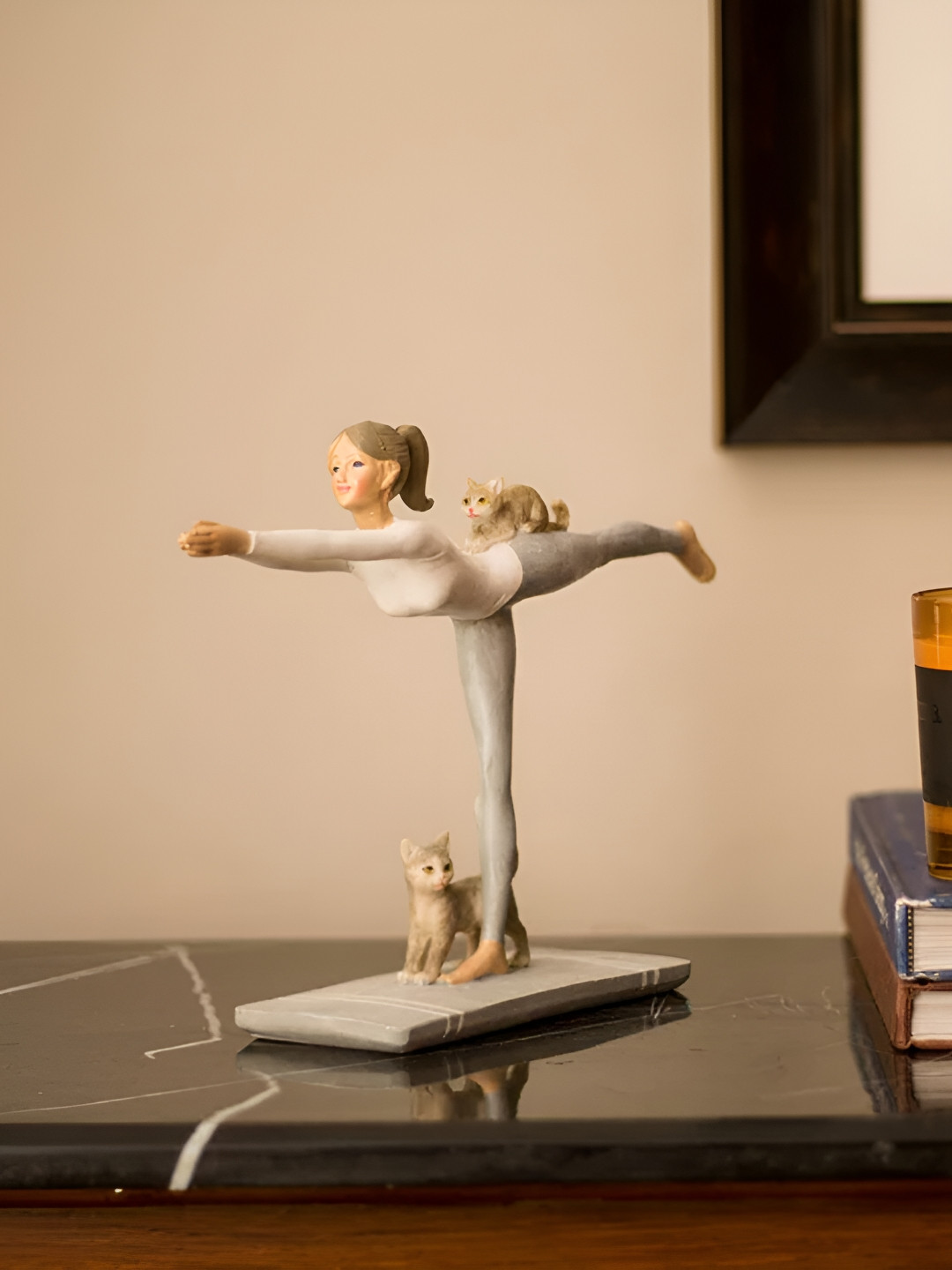 

THEDECORKART Beige Figurine Showpiece