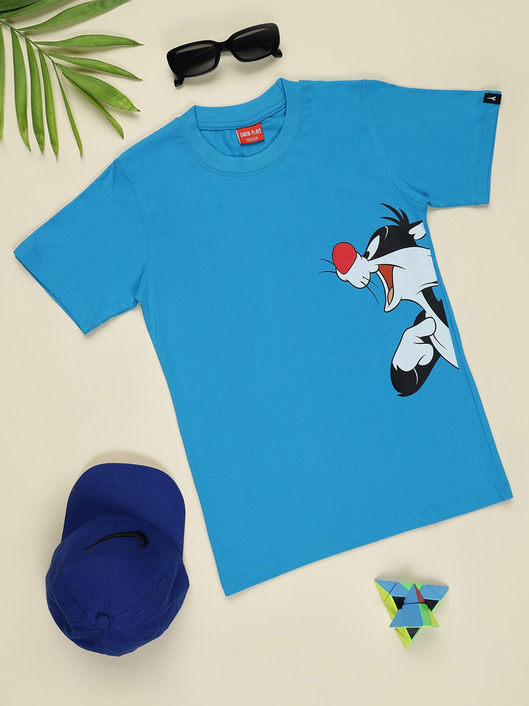 

Gavin Paris Girls Sylvester the Cat Printed Pure Cotton Bio Finish T-shirt, Blue