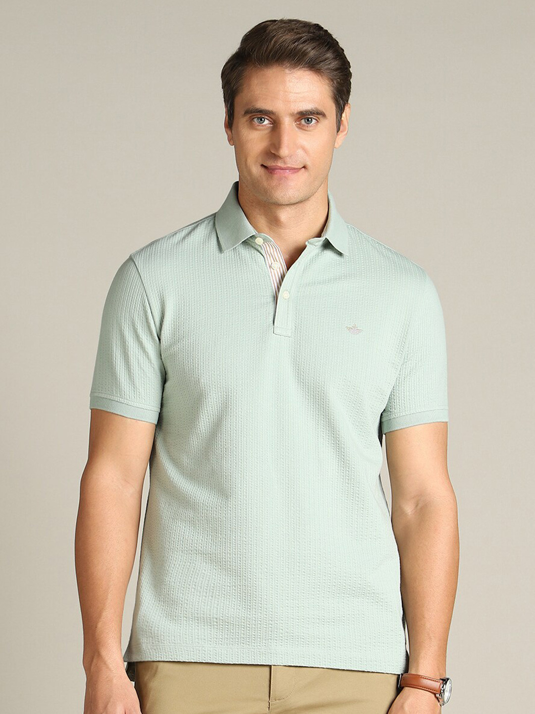

Dockers Self Design Classic Fit Polo Collar Cotton T-shirt, Green