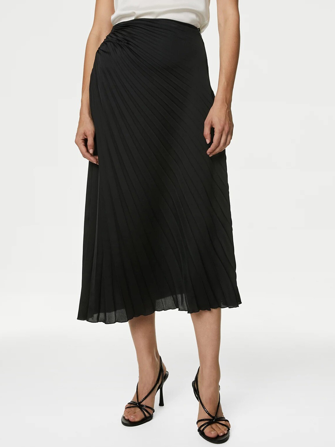 

Marks & Spencer Flared Midi Skirts, Black