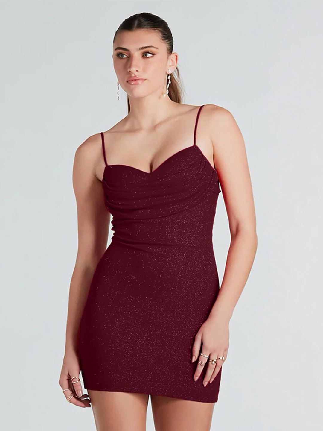 

ADDYVERO Bodycon Mini Dress, Maroon