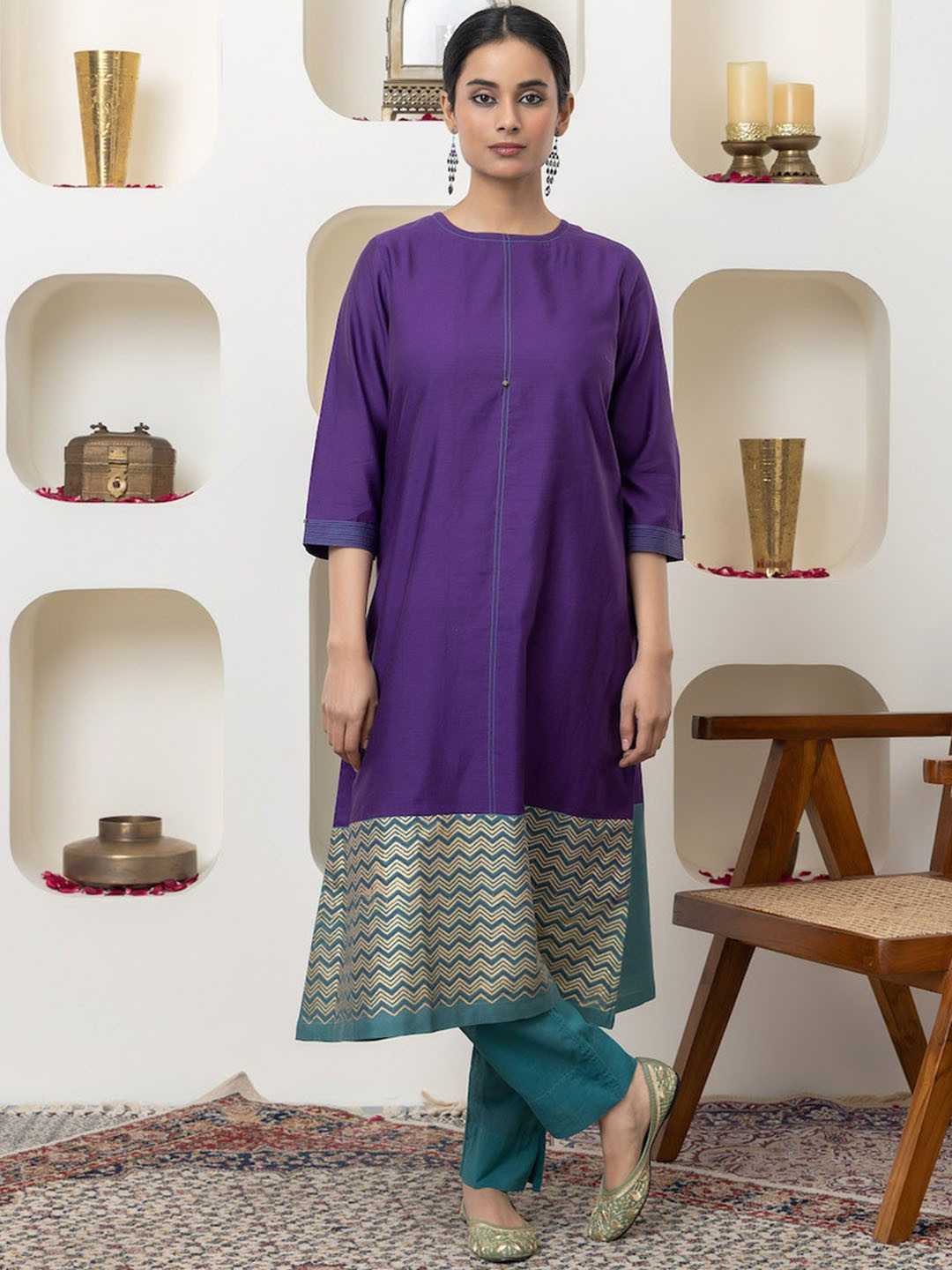 

SMRITI GUPTA Chanderi Silk Kurta, Purple