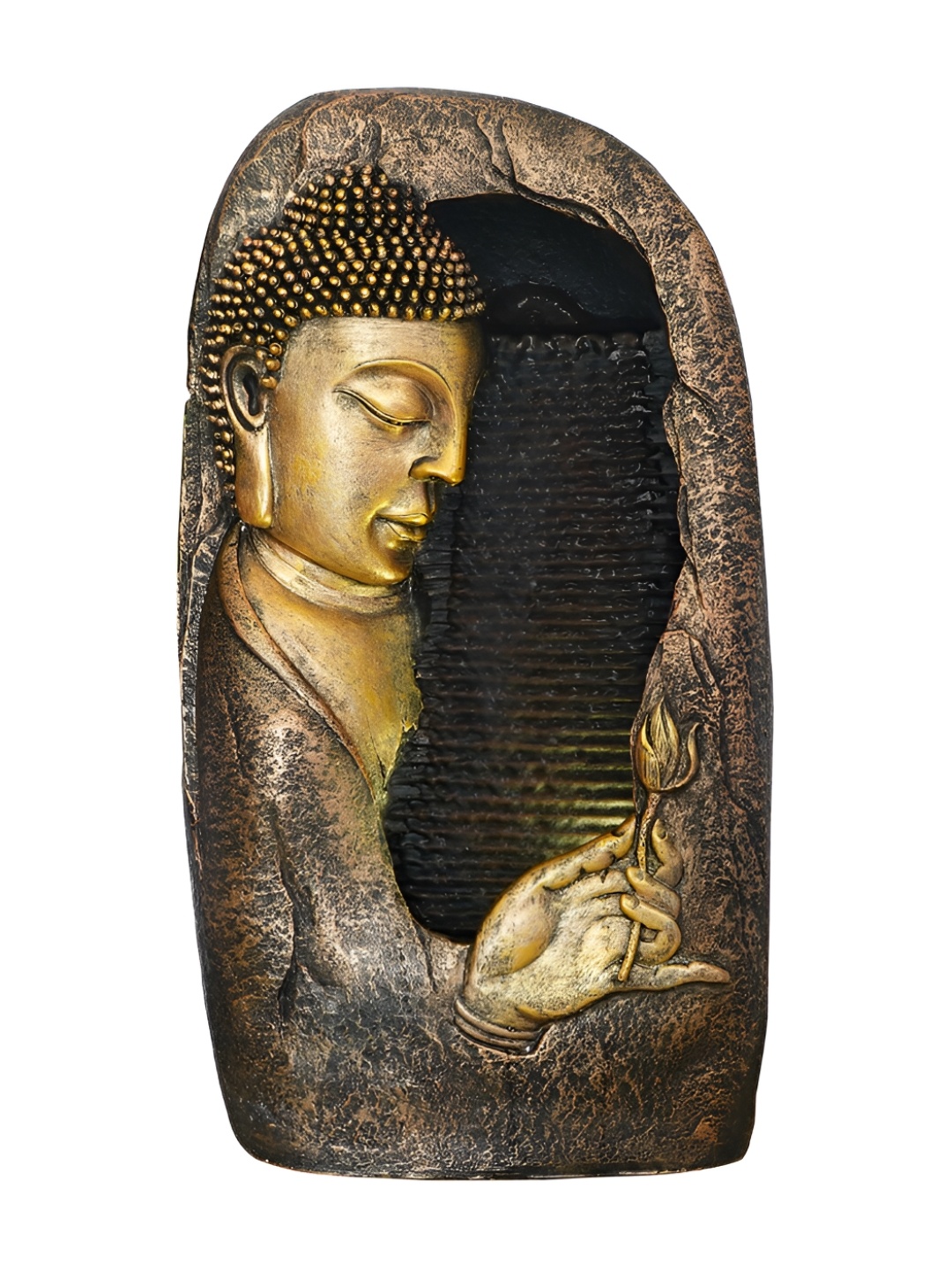 

Craft Smith Brown Textured Side Face Buddha Water Fountain