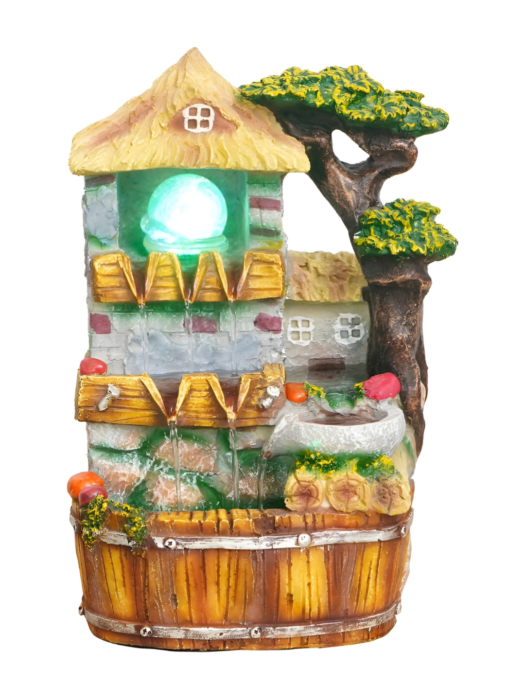 

Craft Smith Green and Camel Brown Textured Hut Shaped Water Fountain