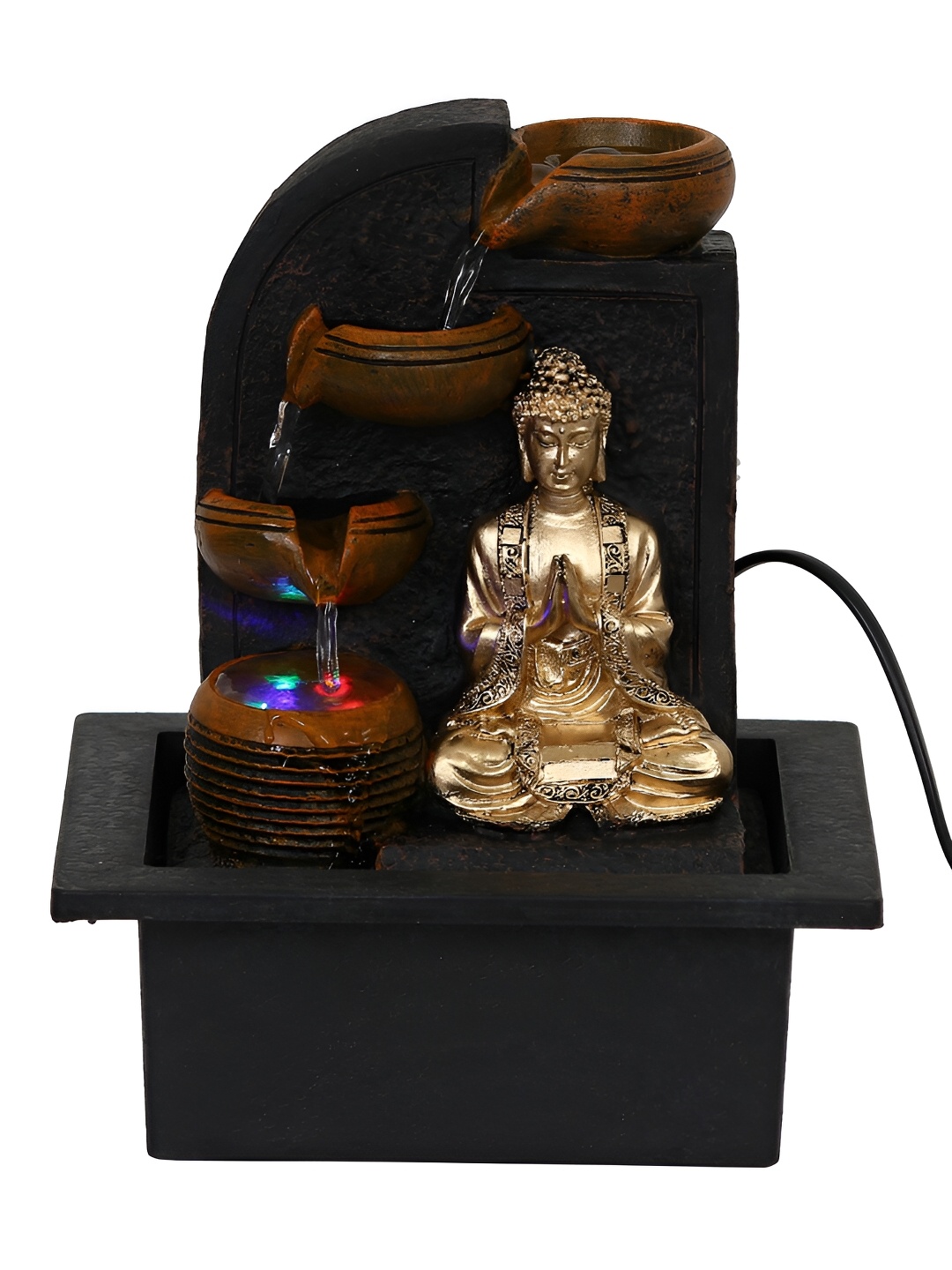 

Craft Smith Brown and GoldToned Textured Buddha Water Fountain