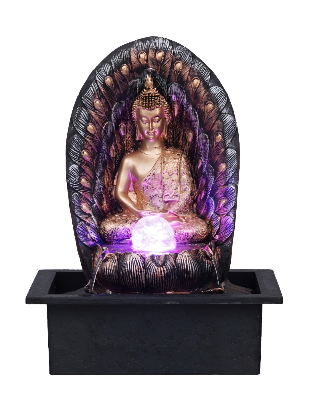 

Craft Smith Brown and CopperToned Textured Meditating Buddha Water Fountain
