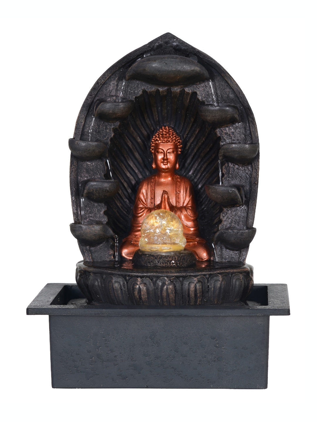 

Craft Smith Brown and GoldToned Textured Lord Buddha Water Fountain