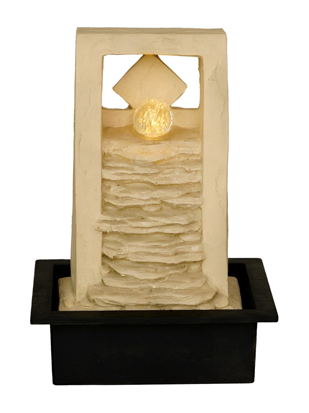 

Craft Smith Cream Coloured and Black Textured Rock finish Water Fountain