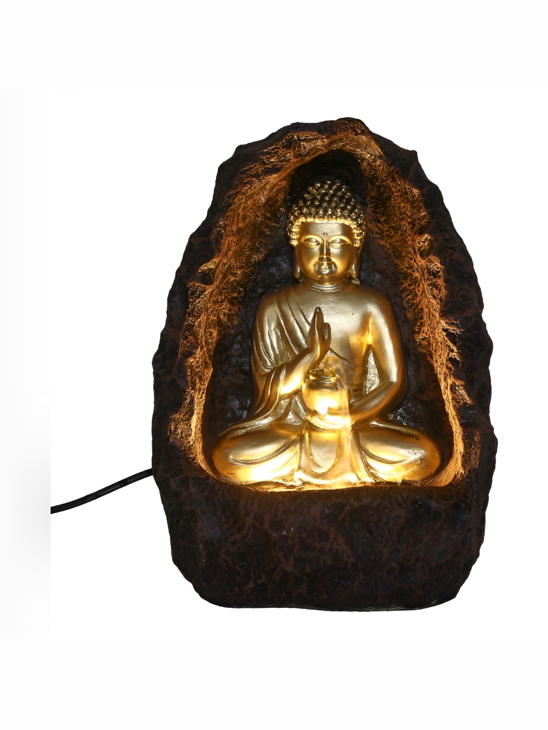 

Craft Smith Brown and GoldToned Textured Buddha Water Fountain
