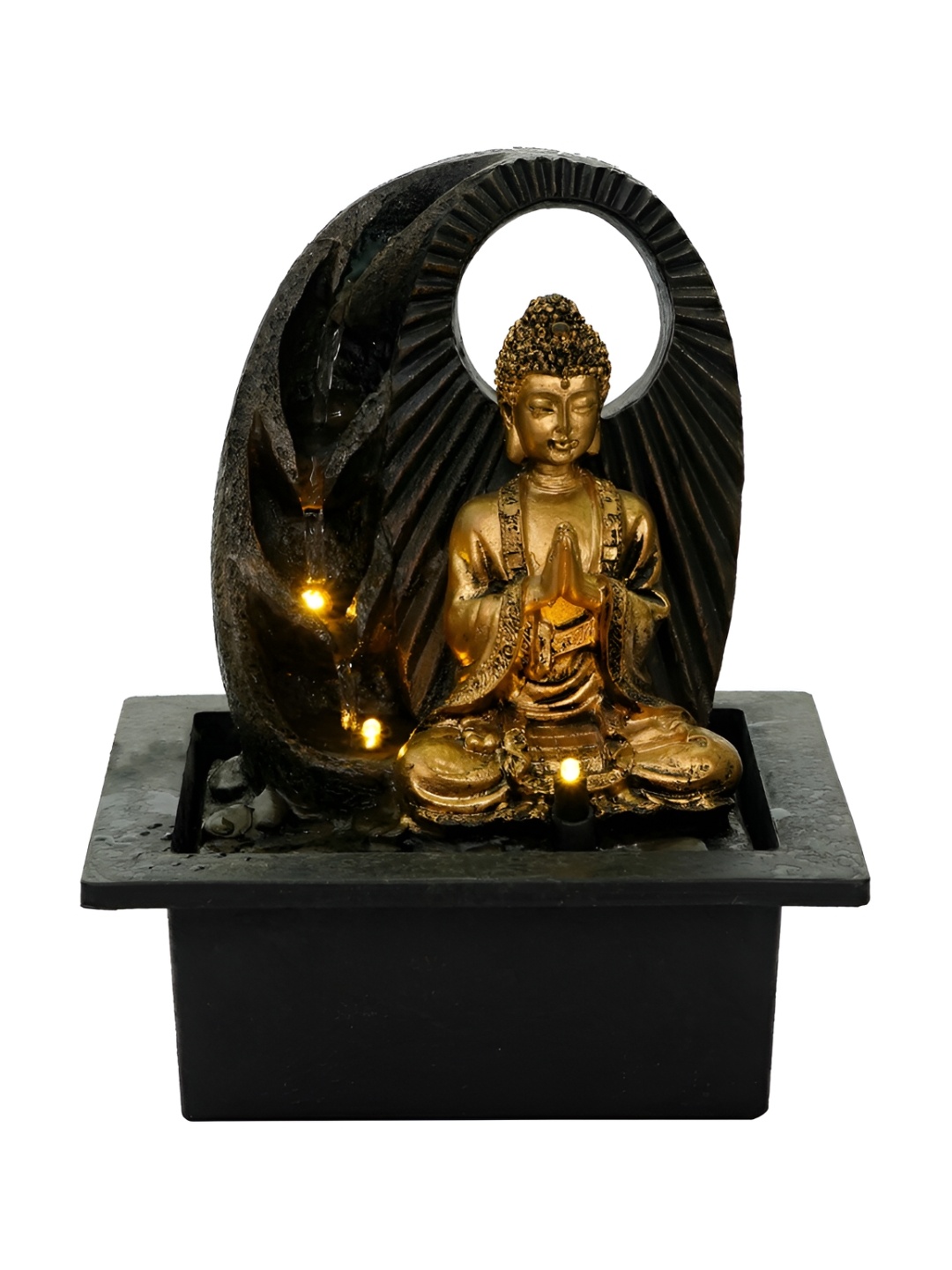 

Craft Smith Brown and GoldToned Textured Buddha Water Fountain