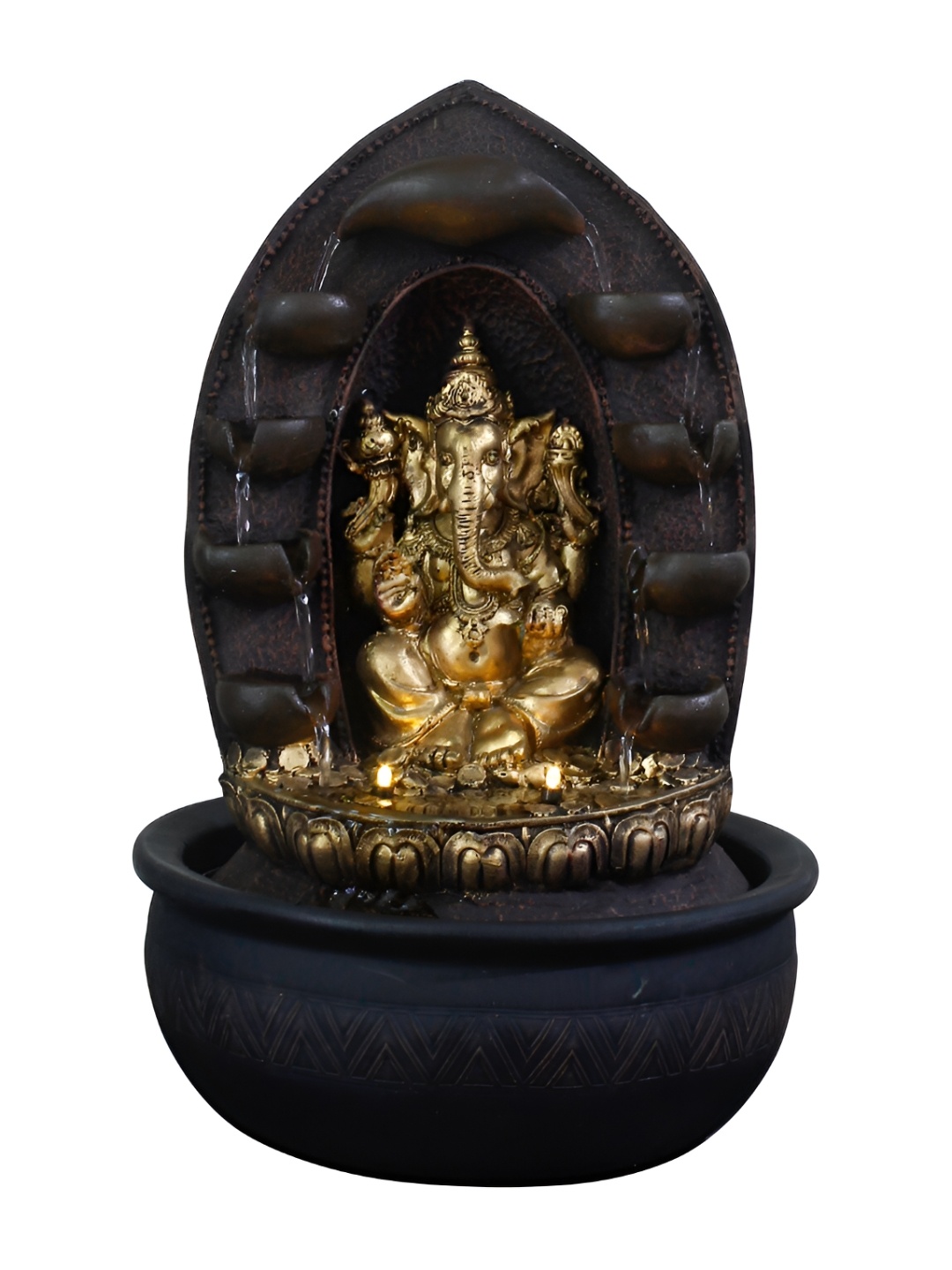 

Craft Smith Brown and GoldToned Textured Ganesha Water Fountain
