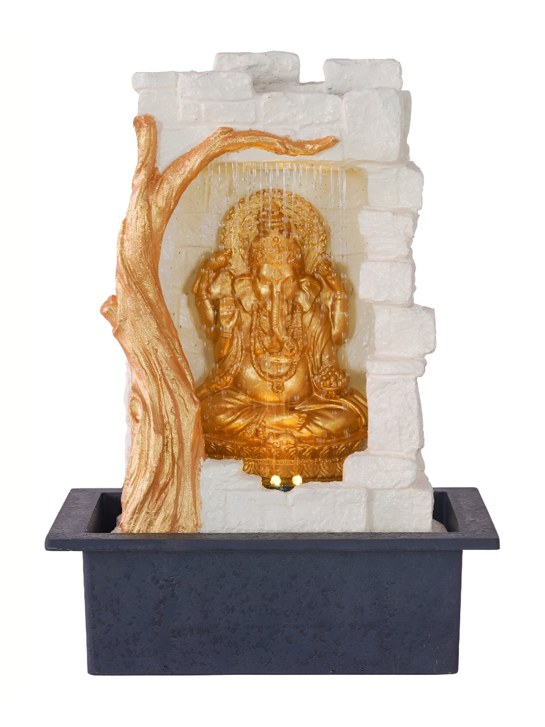 

Craft Smith White and GoldToned Textured Ganesha Water Fountain