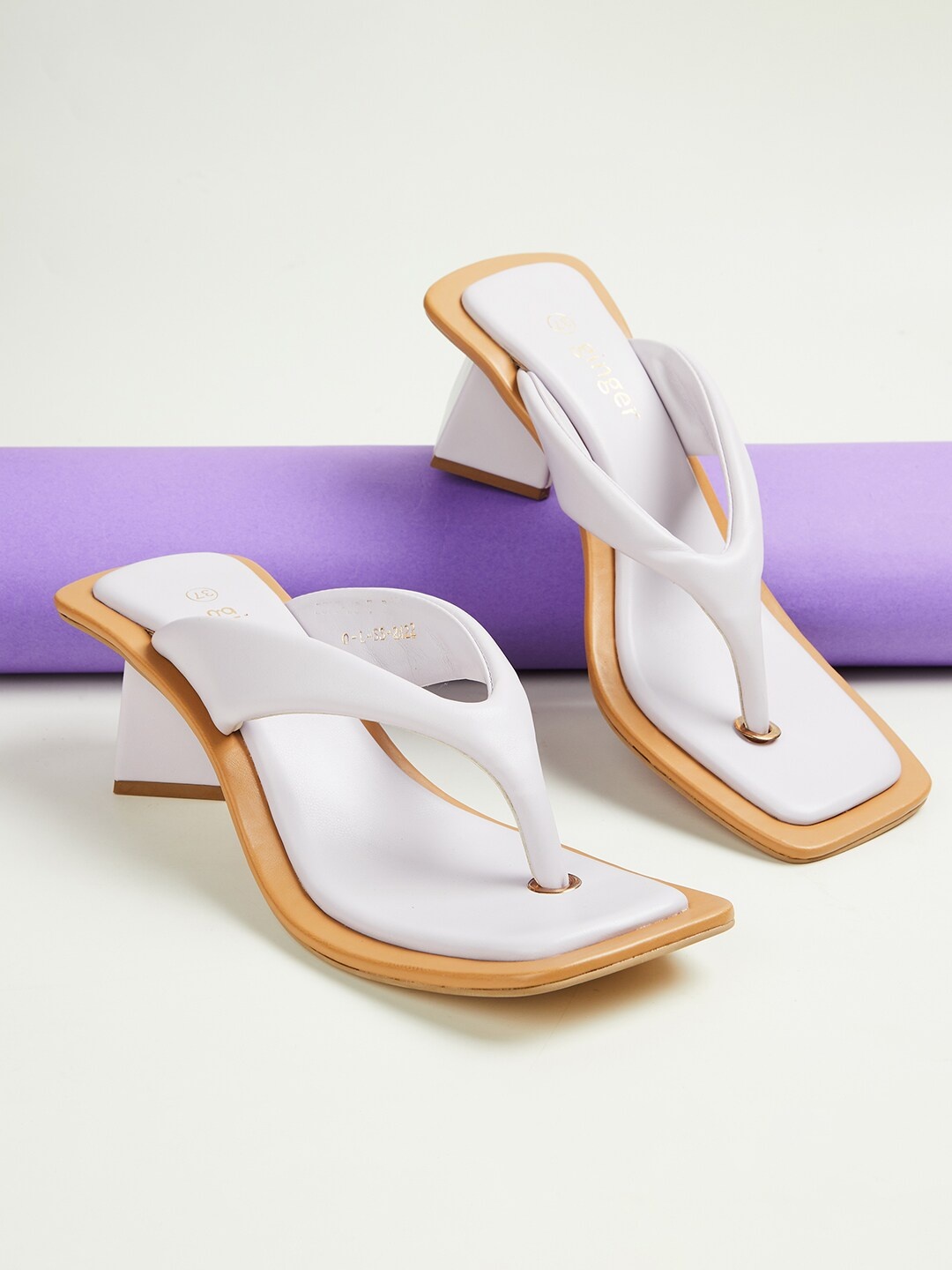 

Ginger by Lifestyle Women Block Heels Sandals, White