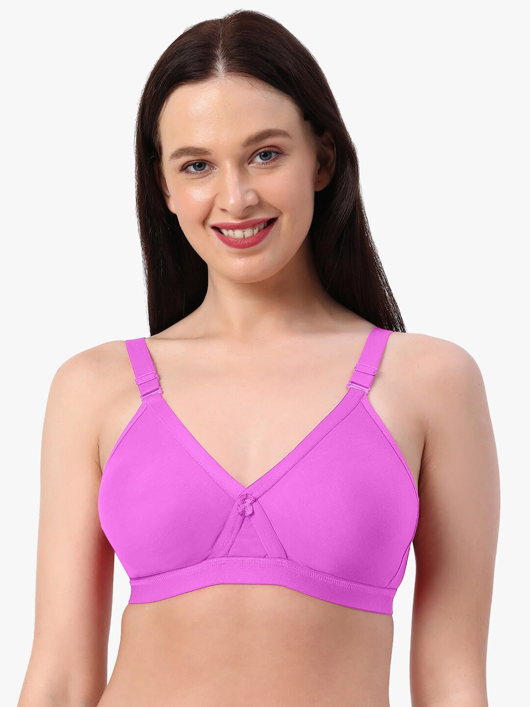 

Planetinner Crossfit Full Coverage Non Padded Cotton T-Shirt Bra With All Day Comfort, Pink