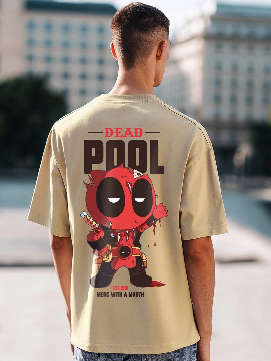 Bewakoof Marvel Men Most Wanted Graphic Printed Oversized T-shirt, Brown