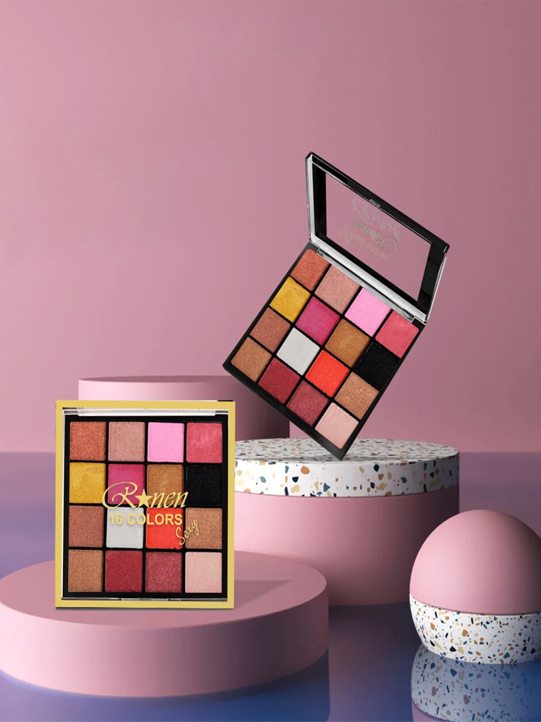 Adbeni 16 Color Shimmery Eyeshadow Palette 20g - Sexy RanenK012, Multi