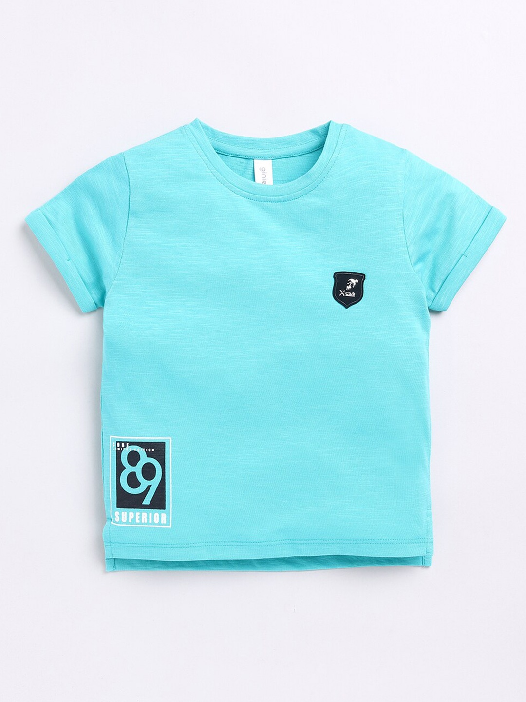 

Ginie Boys Round Neck Cotton T-shirt, Blue