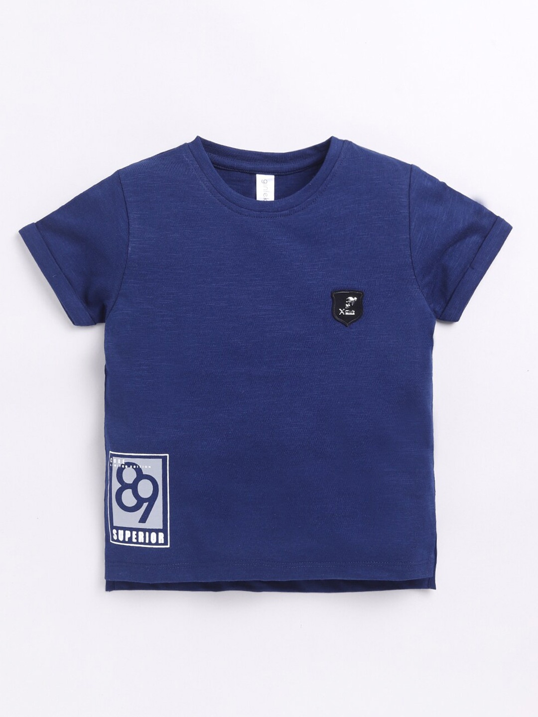 

Ginie Boys Round Neck Cotton T-shirt, Blue
