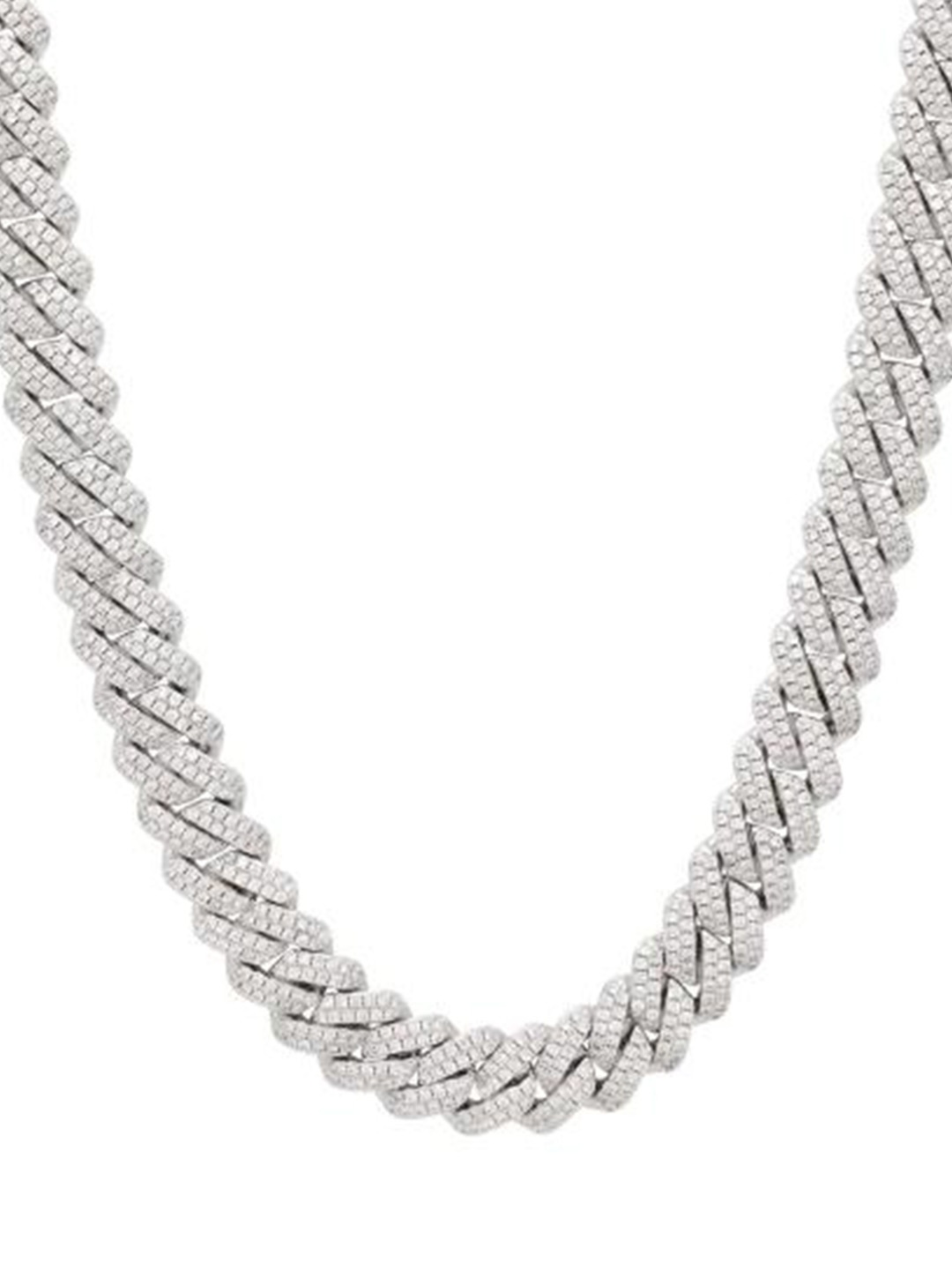 

Drip Project Men Brass Rhodium-Plated Stone Studded Minimal Chain, Silver