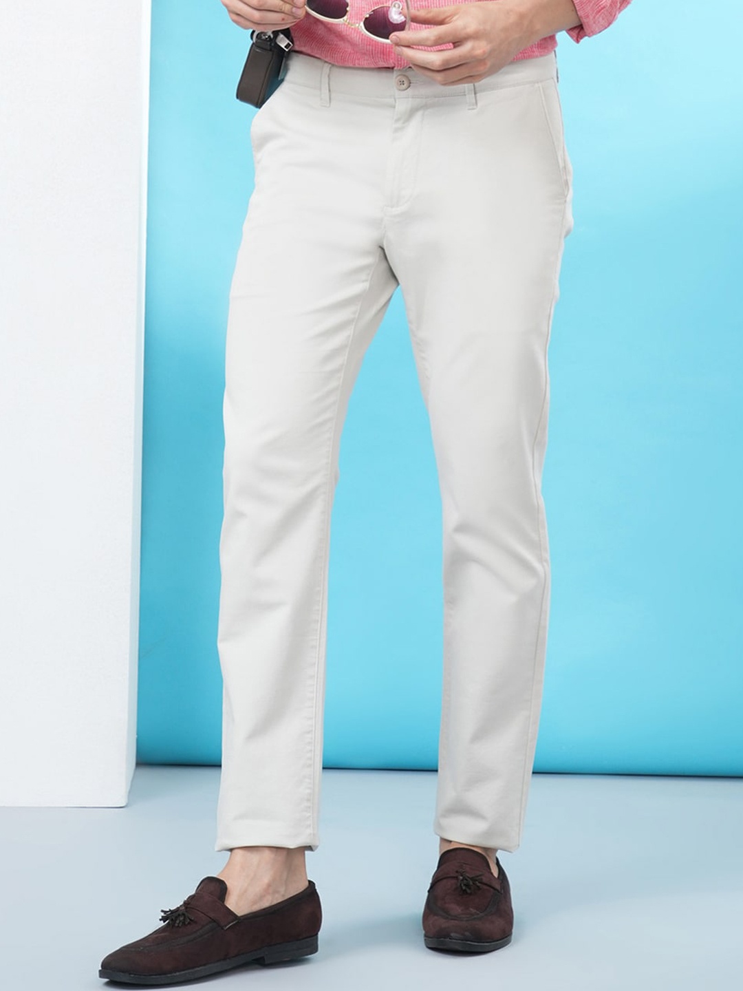 

Crocodile Men Slim Fit Mid-Rise Cotton Trouser, Cream