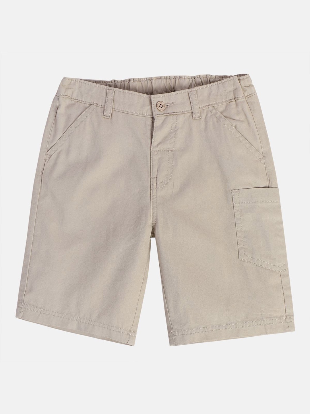 

MINI KLUB Boys Mid-Rise Pure Cotton Shorts, Beige