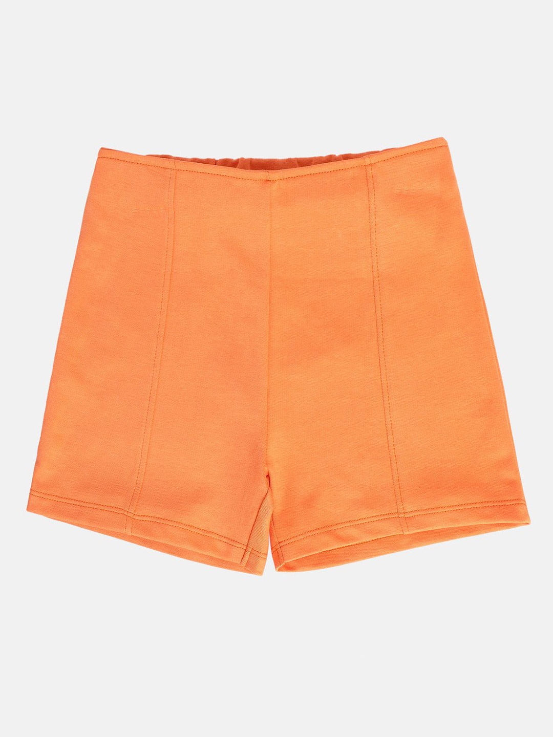

MINI KLUB Girls Mid-Rise Pure Cotton Shorts, Orange