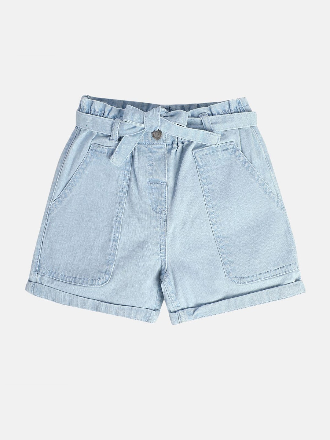 

MINI KLUB Girls Mid-Rise Denim Shorts, Blue