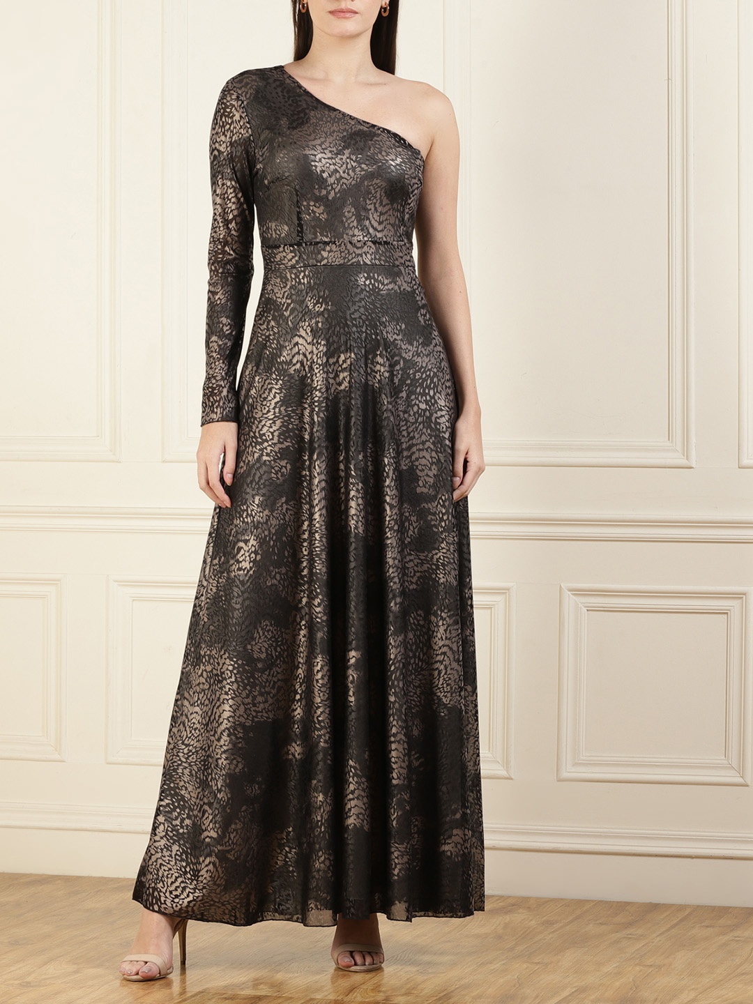 

Rinascimento Floral Maxi Dress, Black