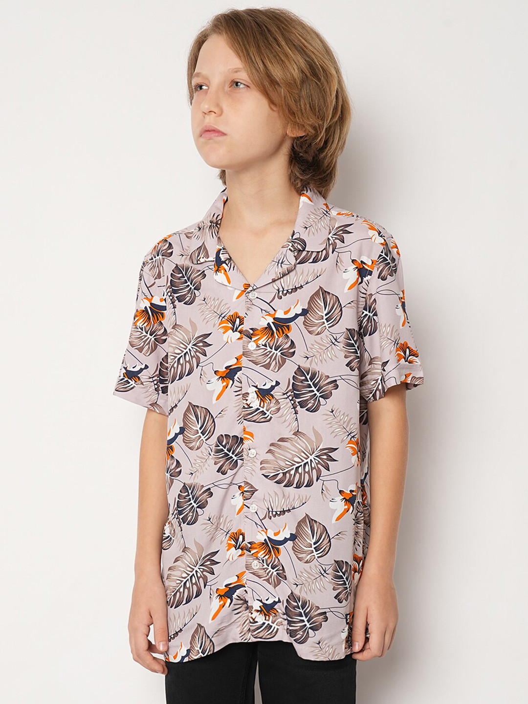

Jack & Jones Junior Boys Floral Printed Casual Shirt, Purple