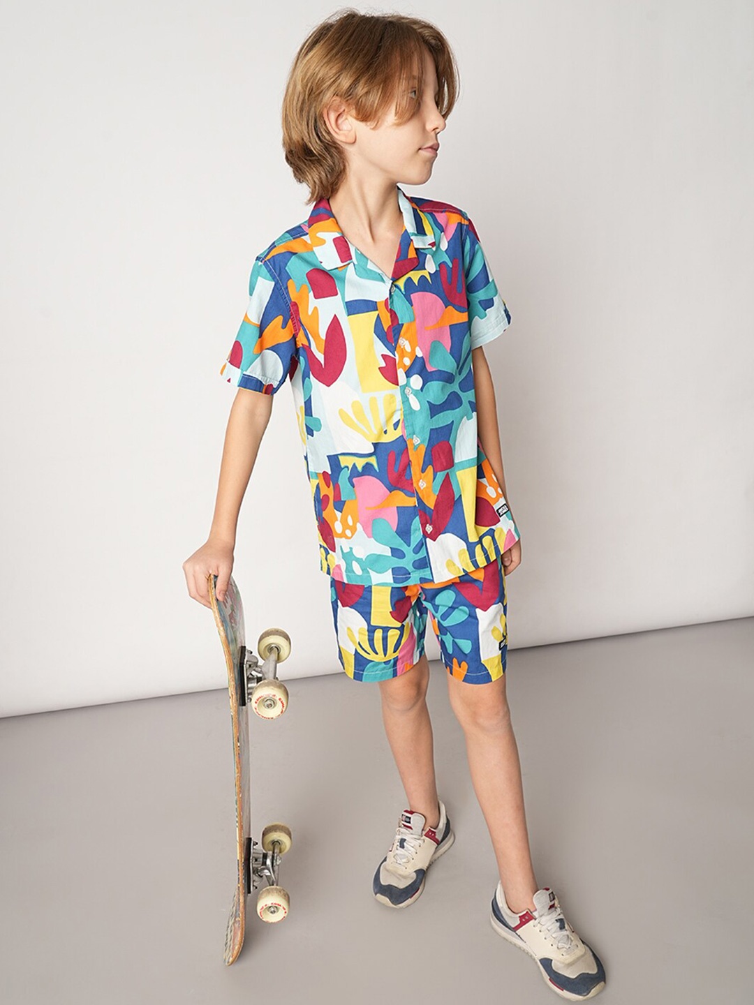 

Jack & Jones Junior Boys Abstract Printed Casual Shirt, Blue