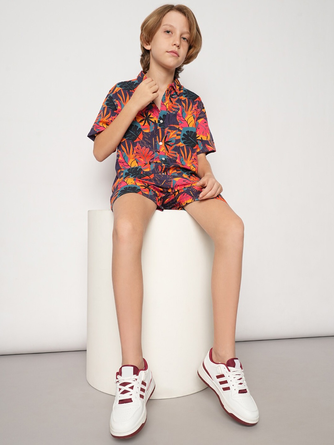 

Jack & Jones Junior Boys Floral Printed Casual Shirt, Violet