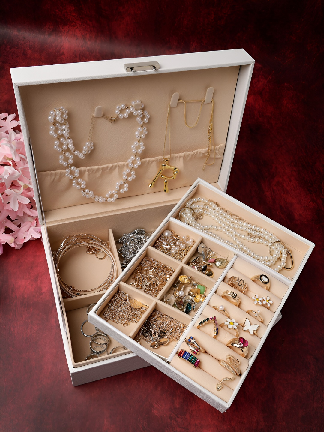 

Scintillare By Sukkhi White Small Jewellery Organiser